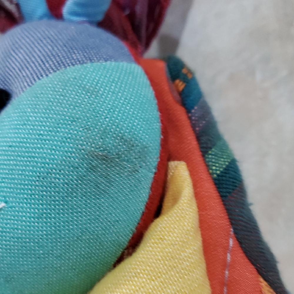Colorful Bunny Rabbit Backpack Artisan Handmade Sustainable Mission Rafi Nova - Picture 3 of 15